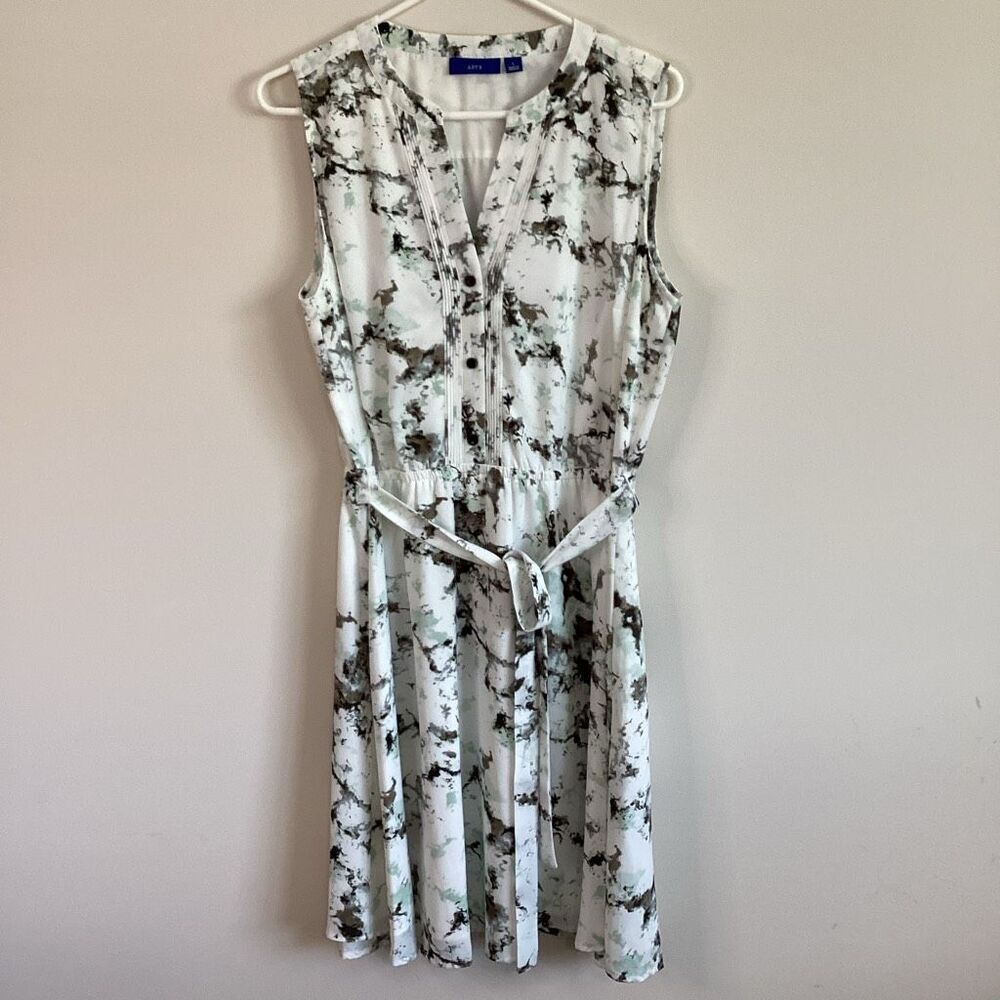 Apt. 9 Marble Pattern Gray/Green Mid Length dress Size Large